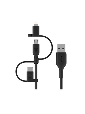 벨킨 부스트업 3in1 USB-C타입 + 라이트닝 + 마이크로 5핀 충전 케이블 1M CAC001bt1M
