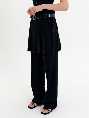 볼린 플리츠 레이어드 팬츠_블랙 / BOLIN PLEATED LAYERED PANTS_BLACK