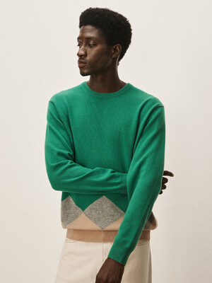 [Murray Allan]Argyle round pullover_M43MPU008GN