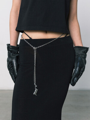 WRINKLE BOOTS CHAIN STRAP SILVER