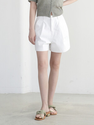 W1093 ONE TUCK SHORT PANTS (3COLORS)