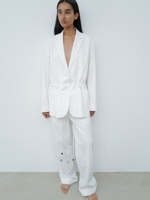 DRAWSTRING FLUID TROUSERS [WHITE]