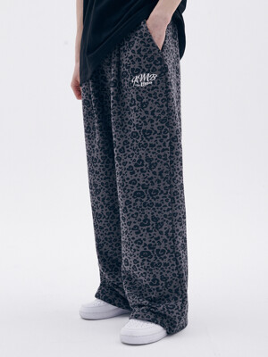 Heart Bear Leopard Pants Leopard 2-Way Sweat Pants AP902 (Dark-Gray)