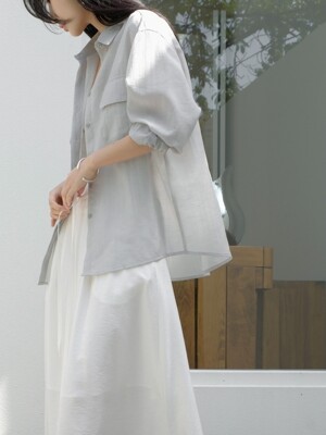 [9차 리오더] 클리앙 시스루 포켓 셔츠_Clyane shirt[mintgray]