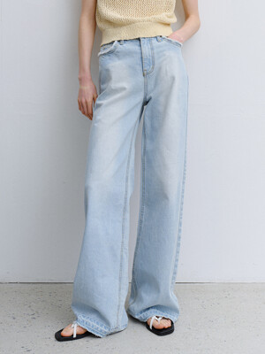 TVR FRINGE WASHED LOOSE FIT DENIM_LIGHT BLUE