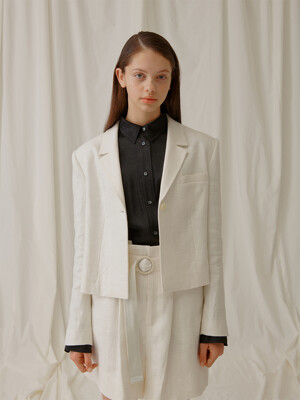 20S/S CROPPED TAILORED JACKET (IVORY)