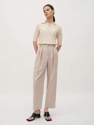 TTR TWO-TUCK WIDE TROUSER 2COLOR