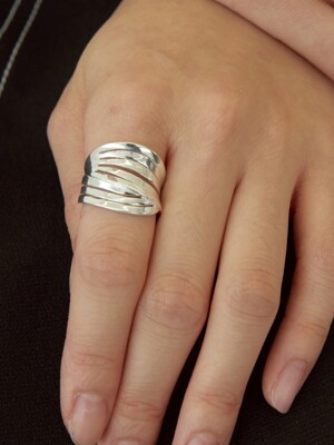 silver925 rough line ring-silver