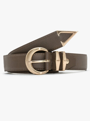 ALCBT001 AC Signature_Belt Etoupe & Gold