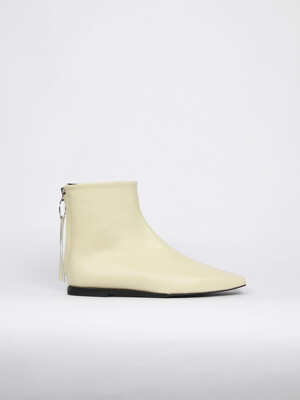 Bella Flat Ankle Boots Cream