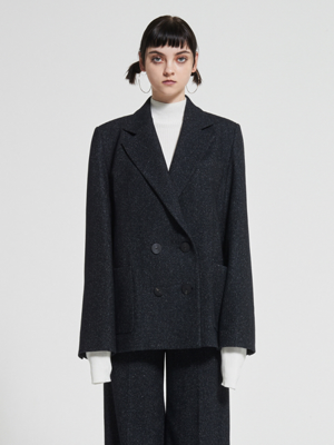 Double Button Wool Jacket NAVY