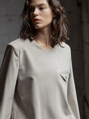 crop wool blouse_BEIGE