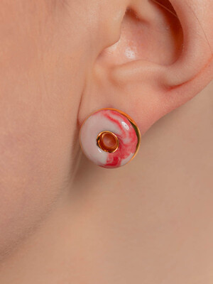 2022 Pantone Doughnut Marbling earring (RP)