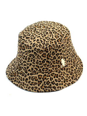 Side Thunder Leopard Beige Bucket Hat 버킷햇