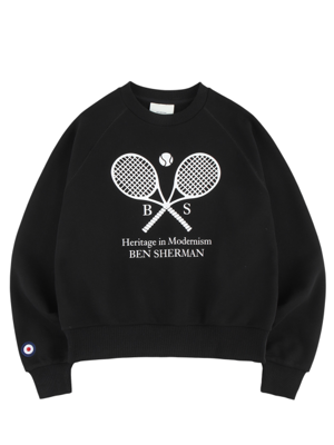 여자 테니스 레터링 티셔츠 블랙 BNATS651F