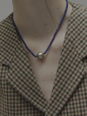 BLUE WITH PEARL NECKLACE 블루와 진주 목걸이