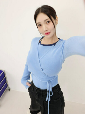 Layered Wrap Ribbed Knit 3종