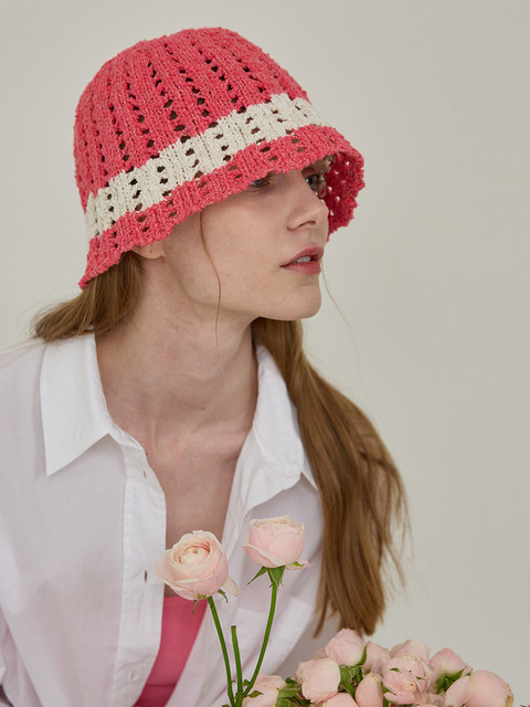 모자,모자 - 올인컴플리트 (ALLINCOMPLETE) - Cotton Candy Bucket Hat (Magenta)