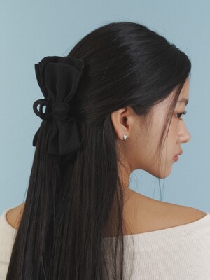 Love Ribbon Hair Clip_BK