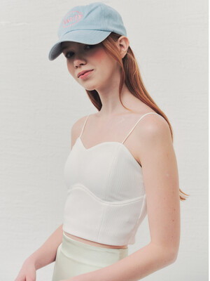 WED_Simple sleeveless knit top_WHITE