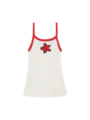 Flower Strap Top_white red