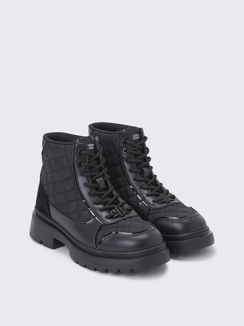 스니커즈 - 슈콤마보니 (SUECOMMA BONNIE) - Quilting mid-cut sneakers(black)_DG4DA23518BLK