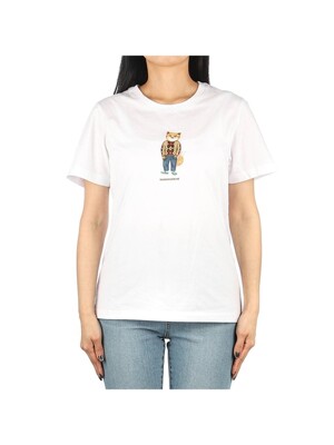 [메종키츠네] 23FW (LW00112KJ0008 WHITE) 여성 드레스드 폭스 반팔 티셔츠