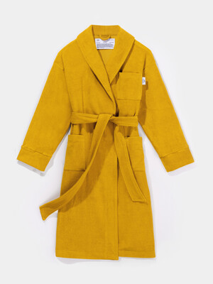 COMFY TERRY ROBE_MUSTARD