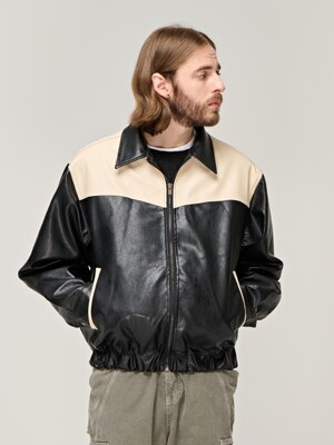 CB COLLAR RACER JACKET (BLACK)