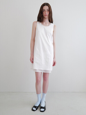 Layer silky dress (white)
