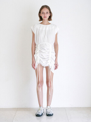 STRING SLEEVELESS DRESS / WHITE
