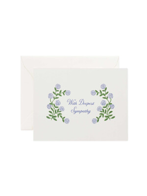 라이플페이퍼 Hydrangea Sympathy Card 위로 카드