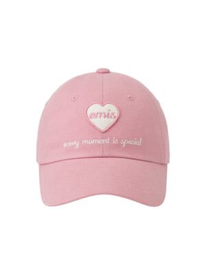 HEART WAPPEN BALL CAP-PINK