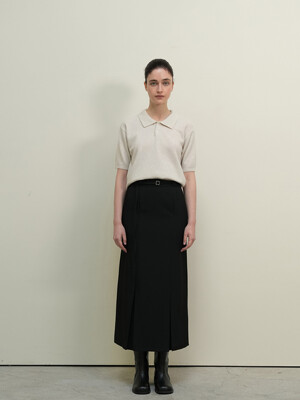 Slit long skirt - Black