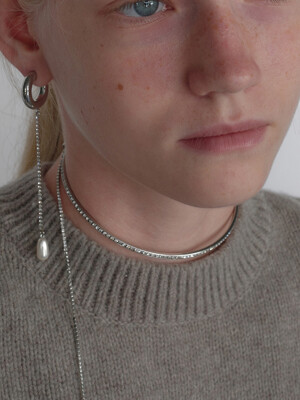 Crystal Flow Wire Choker - Silver