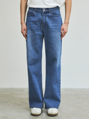Relaxed Cat Washed Denim Pants_Blue(WC25-PT02)