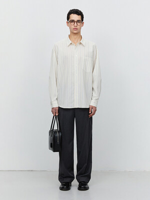 UNISEX OVERSIZED BD STRIPED SHIRT OFF WHITE STRIPE_M_UDSH5A115OW