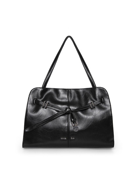 마뗑킴 DROP TAIL MELLOW BIG SHOULDER BAG IN BLACK