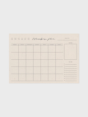 Calligraphy Monthly Plan Pad