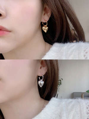 SIMPLE HEART drop EARRINGS AE120028