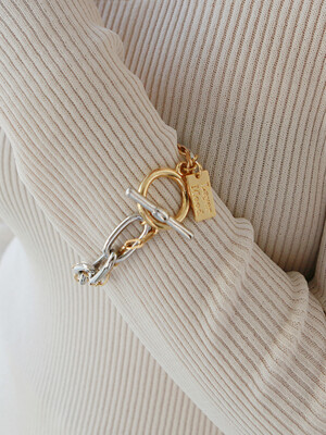 knot two chain bracelet-mix