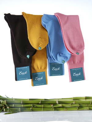 [Over the Calf] 3P package Premium Bamboo Socks - Solid