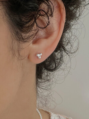 silver 925 triple ball earrings (silver 925)