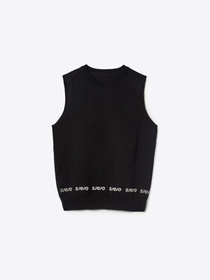 seo JACQUARD SLEEVELESS KNIT BLACK