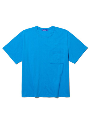 HEAVY COTTON OVER POCKET S/S TEE BLUE
