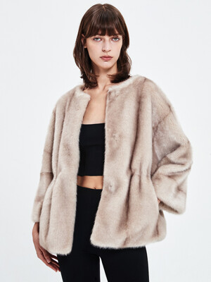 COLETTE FUR JACKET BEIGE