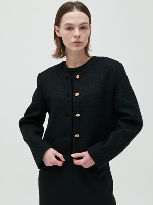 spring tweed jacket_black