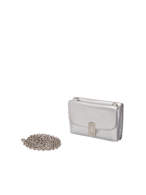 Occam Lune Chain Folded Half Wallet (오캄 룬 체인 3단 반지갑) Jet Silver