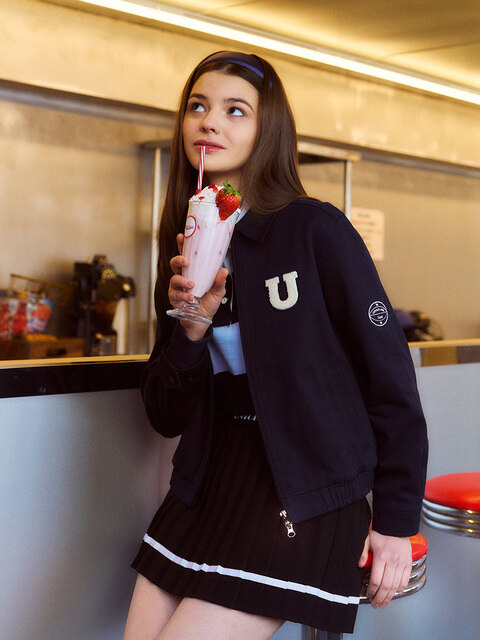 아우터 - 언톨드레이블 (UNTOLD LABEL) - BOUCLE PREP HARRINGTON JACKET_NAVY [U3S0J10155]