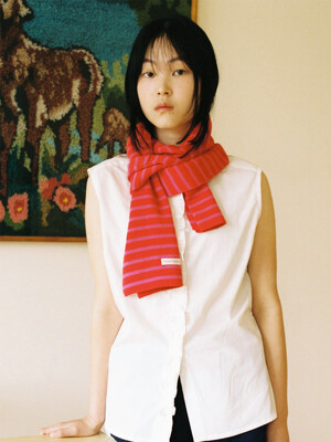 Sempe Knit Scarf (RED & PINK)